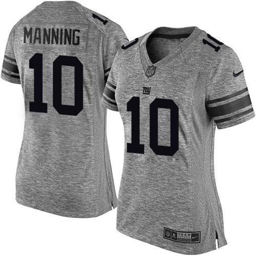 Women's Elite Eli Manning Nike Jersey Gray - #10 Gridiron NFL New York Giants